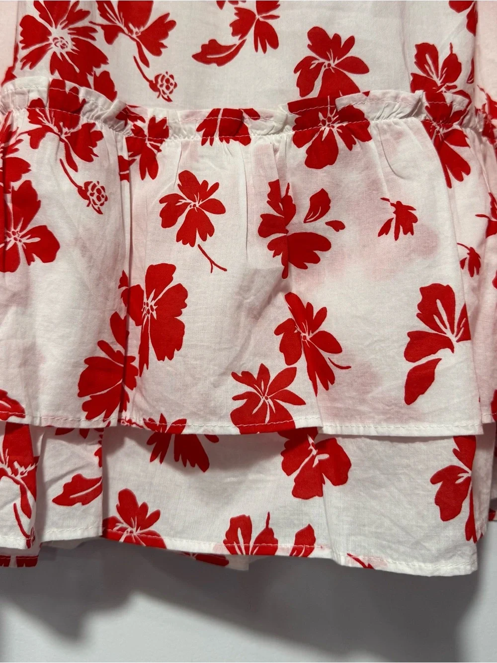 J. Crew Red Floral Mini Skirt on Cream - Picture 3 of 11